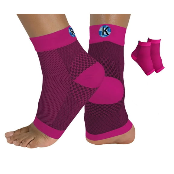 Kinship Comfort Brands Plantar Fasciitis Toeless Compression Socks for Foot & Heel Pain Relief, Arch Support, Achilles Tendonitis & Swelling | 1 Pair | Pink | M