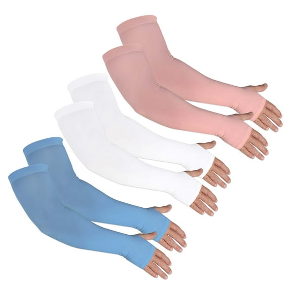 Kinship Comfort Brands UV Sun Protection Arm Sleeves for Men & Women UPF 50  Cooling Athletic Sports Sleeve w/ Hand Coverage for Outdoor Activities | One Size | 3 Pair