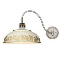 Golden Lighting Kinsley 1-light Swing Arm Wall Lamp in Antique Ivory shade
