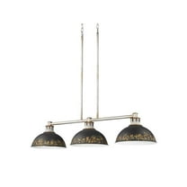 Golden Lighting Kinsley 3-light Island Light in Antique Black Iron shade