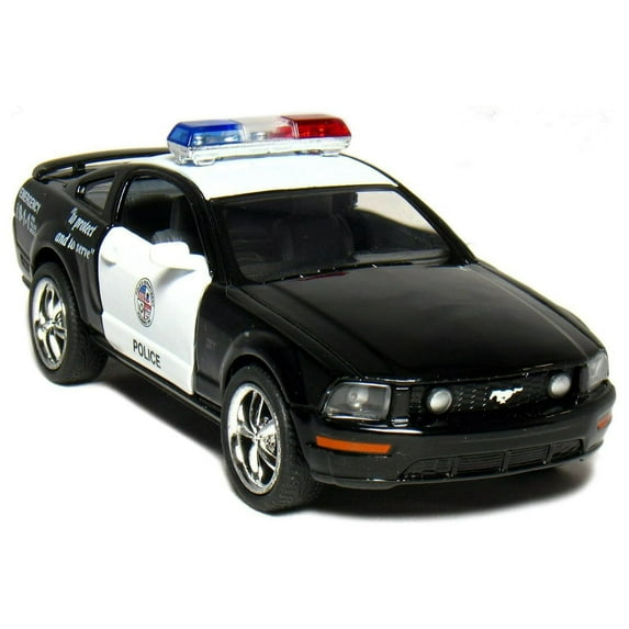 KiNSMART 2006 Ford Mustang GT Police Edition 5inch 1:38 Scale Die Cast Metal Toy Police Car with Pullback Action