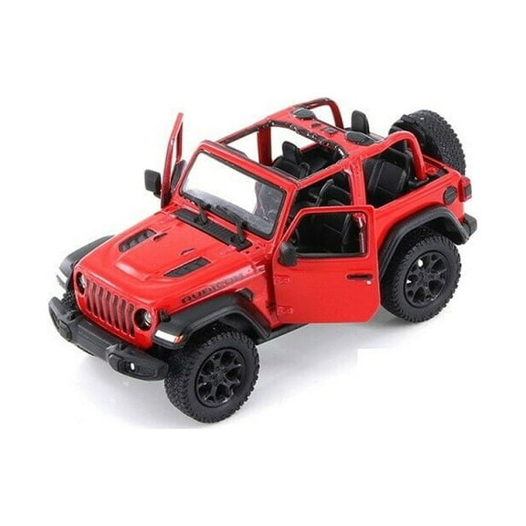 Kinsmart 2018 Jeep Wrangler Rubicon No Top Diecast Model Car, Red, 1/34 Scale, 5 Inches