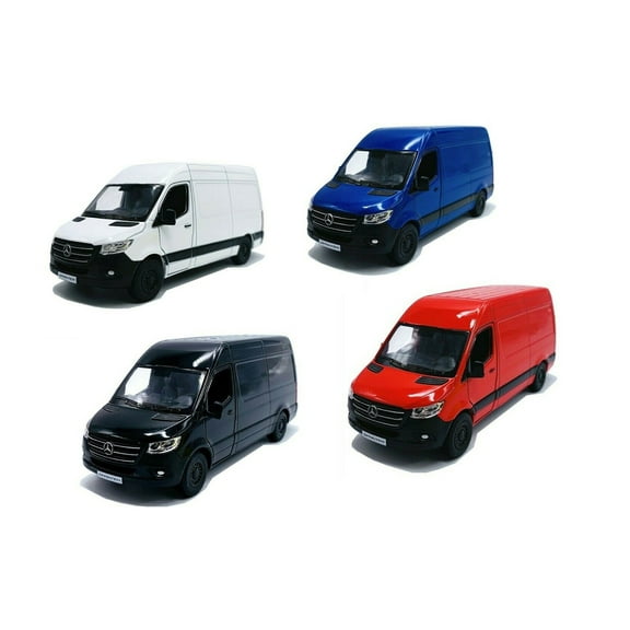 Kinsmart 2019 Mercedes-Benz Sprinter Van Diecast Car Set - Box of 12 5-inch Diecast Model Cars, Assorted Colors