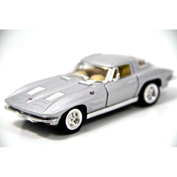Kinsmart 5" 1963 Chevy Chevrolet Corvette Stingray Diecast Model Toy 1:36 Silver