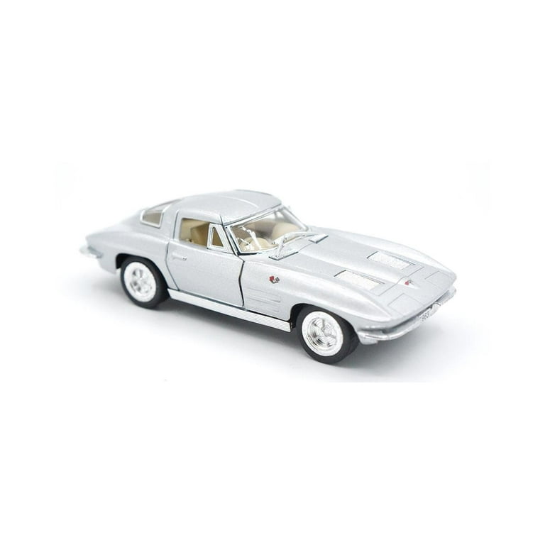 Kinsmart 5 1963 Chevy Corvette Stingray Diecast Model Toy Car but NO Box Chevy Corvette Silver Size 5 Fun Stuff