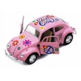 thumbnail image 1 of Kinsmart 5" 1967 VW Classic Beetle Peace Decals Diecast 1:32 Volkswagen Pink, 1 of 1