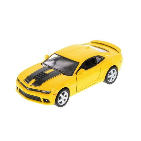 Kinsmart 5" 2014 Chevy Chevrolet Camaro Stripe Diecast Model Toy Car 1:38 Yellow