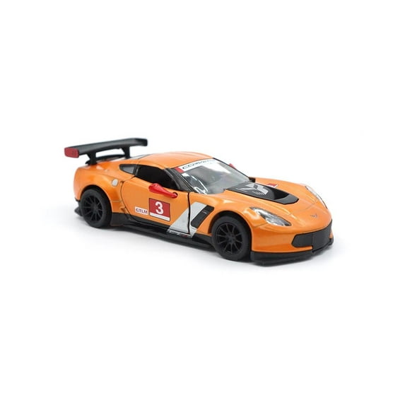 Kinsmart 5 2016 Corvette C7.R Diecast Model Toy Car, but NO Box, Corvette Orange, Size: 5, Fun Stuff