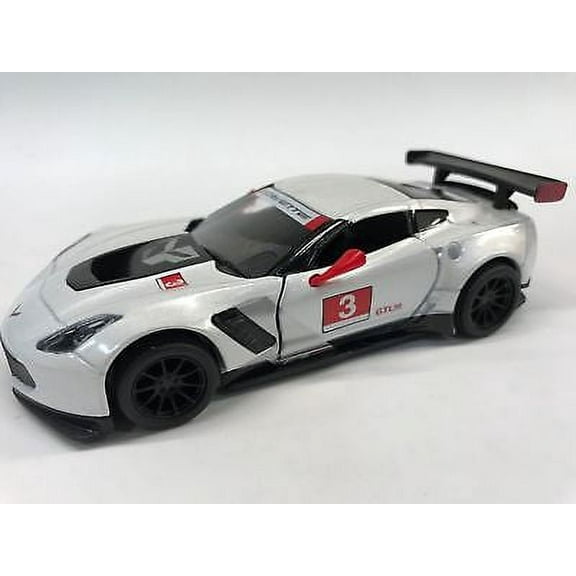 Kinsmart 5" Chevy Chevrolet Corvette C7 R Diecast Model Toy Car 1:36 White