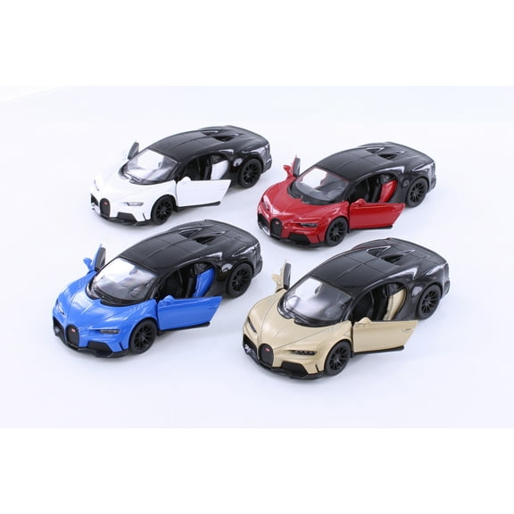 Kinsmart Bugatti Chiron Supersport Diecast Car Set - Box of 12 1/38 scale Diecast Model Cars, Assorted Colors