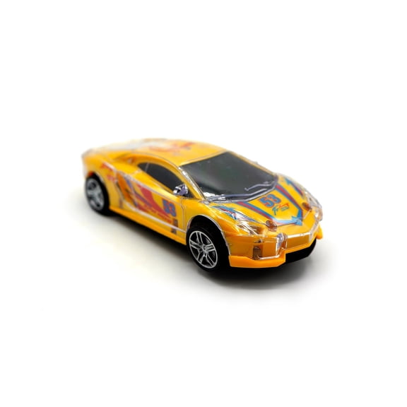 Kinsmart Bump & Go Action 6.5 Sport car Changes Direction On Contact Flashing LED Lights & Sound, but NO Box, Yellow, Size: 6.5, Fun Stuff