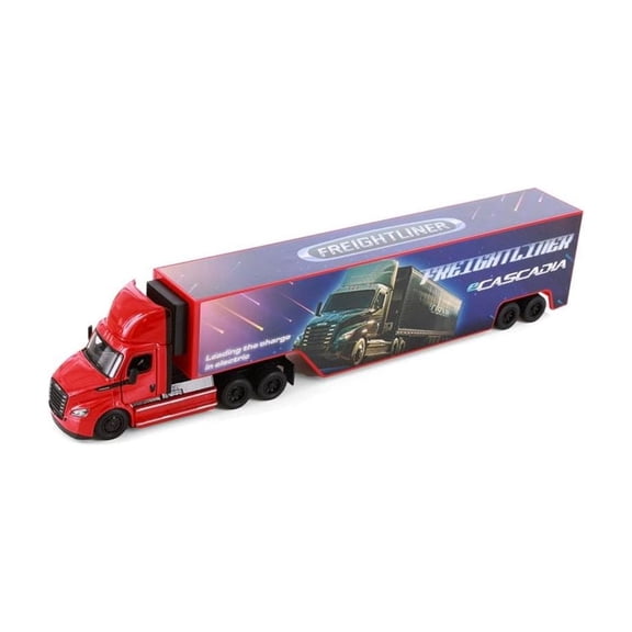 Kinsmart Freightliner Cascadia with Container 1:62 Scale Loose Red 13 Length