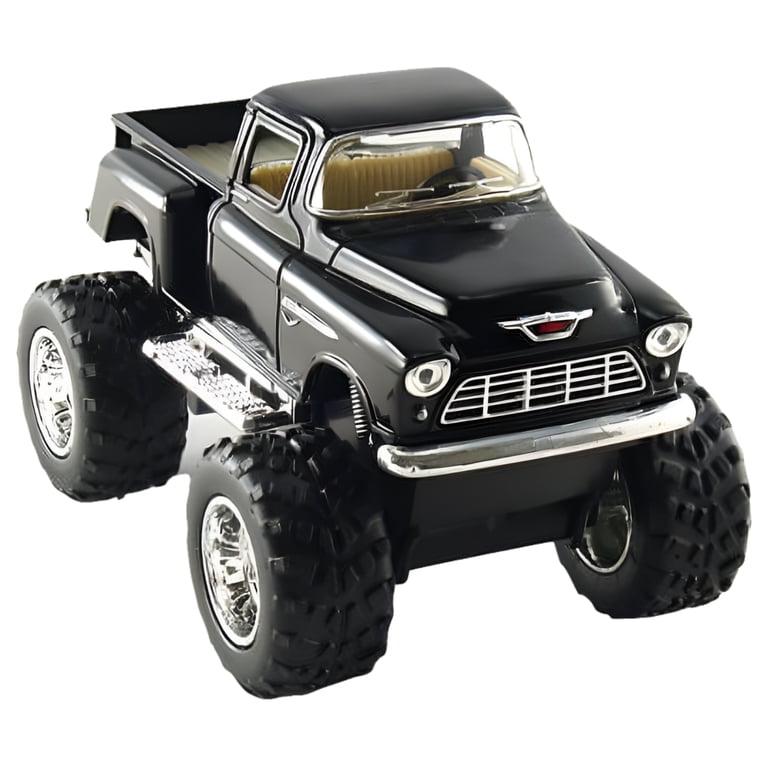 1955 Chevy Stepside Monster Truck – 1/32 Kinsmart 1955 Chevy Stepside Pickup Truck, Black, 1:32 Scale