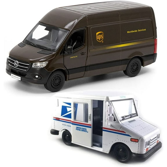 Kinsmart USPS LLV and UPS Sprinter Play Vehicle, 3 - 17 Yrs, 2 Count