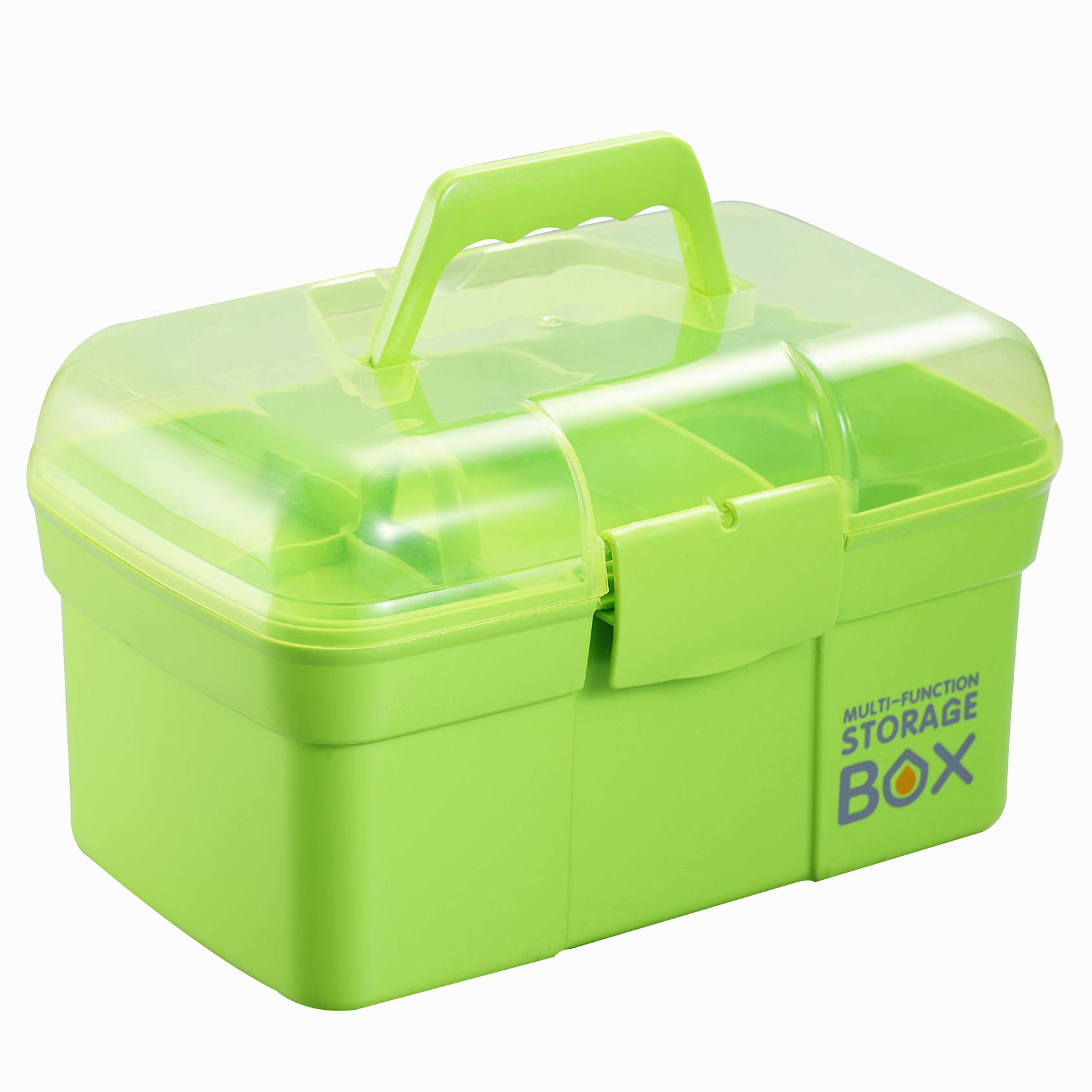 Kinsorcai 11'' Plastic Storage Box with Removable Tray, Multipurpose