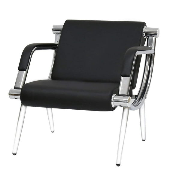 Kinsuite 1-seat Waiting Room Chairs - Office Reception Chairs Guest & Reception Chairs for Salon Barber Bench Airport Bank Hall Visitor Guest Black PU Leather