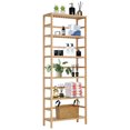 Kinsuite 6Tier Bamboo Bathroom Shelf Adjustable Tall Bookshelf