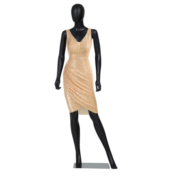 Kinsuite Full Body Mannequin Female Adjustable Removable Stand - Female Mannequin Body Costume Form, Realistic Display with Metal Base for Clothing Store Wedding Shop Festival Cosplay, Black