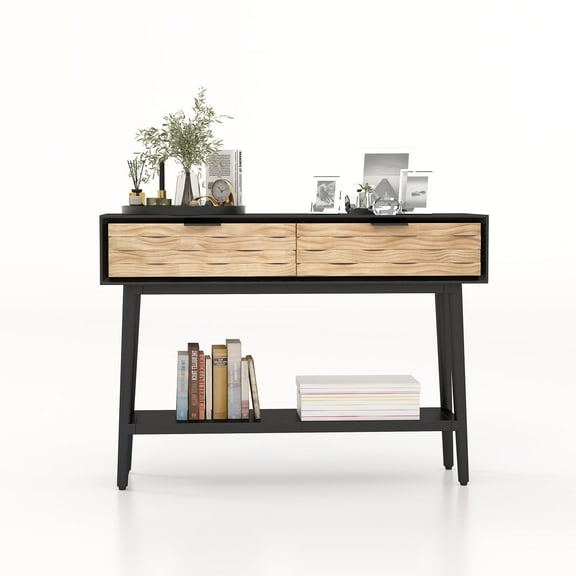 Kinsuite Mid Century Modern Console Table, Modern Entryway Table, Boho Console Table, Console Table with Storage, Can Be Used for Living Room Table, Sofa Table and Other Indoor Places.