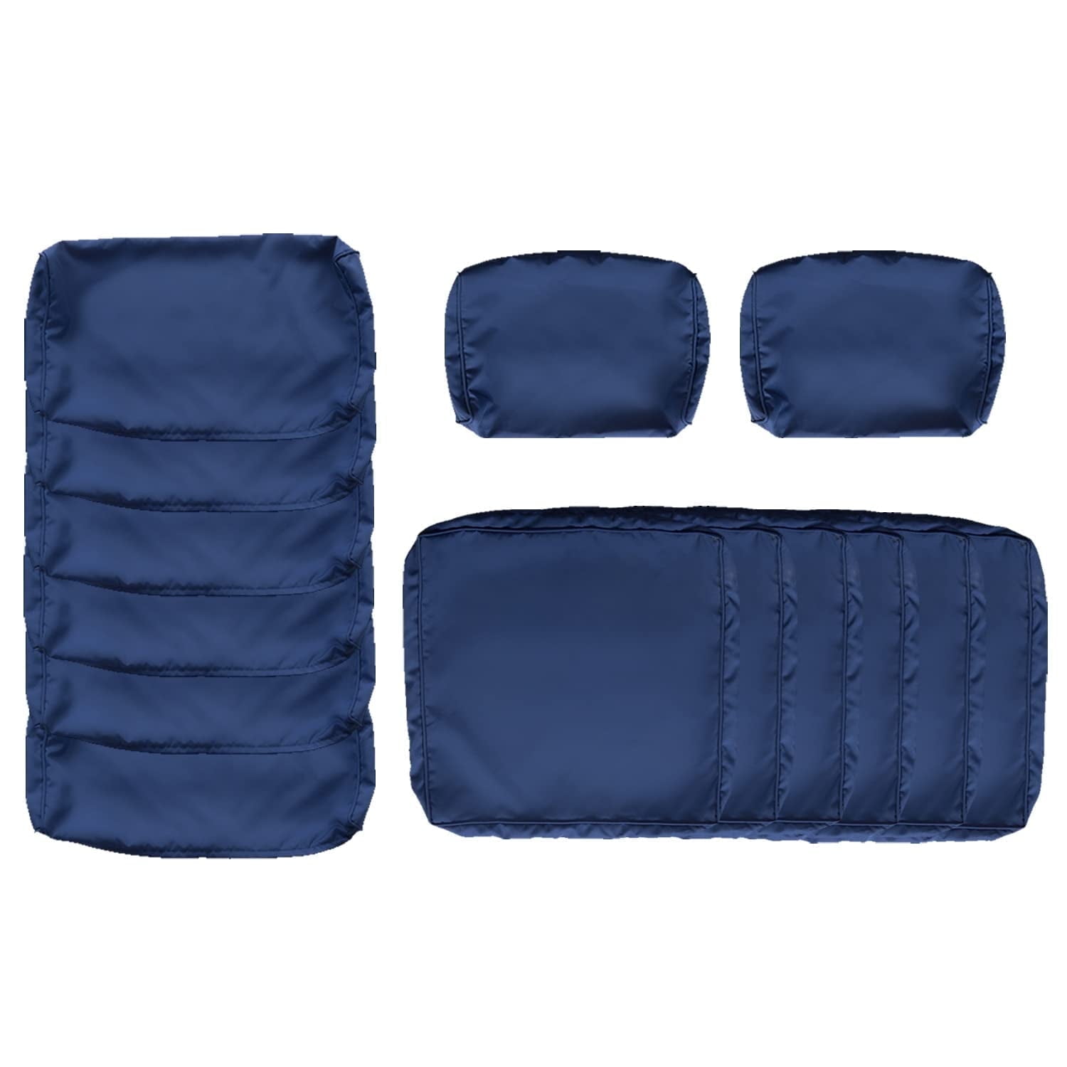 Kinsuite Patio Cushion Covers 14Pcs Patio Sectional Sofas Cushion Cover, Waterproof Replacement Cushion Slipcovers Set for 7pcs Outdoor Wicker Couch, Dark Blue