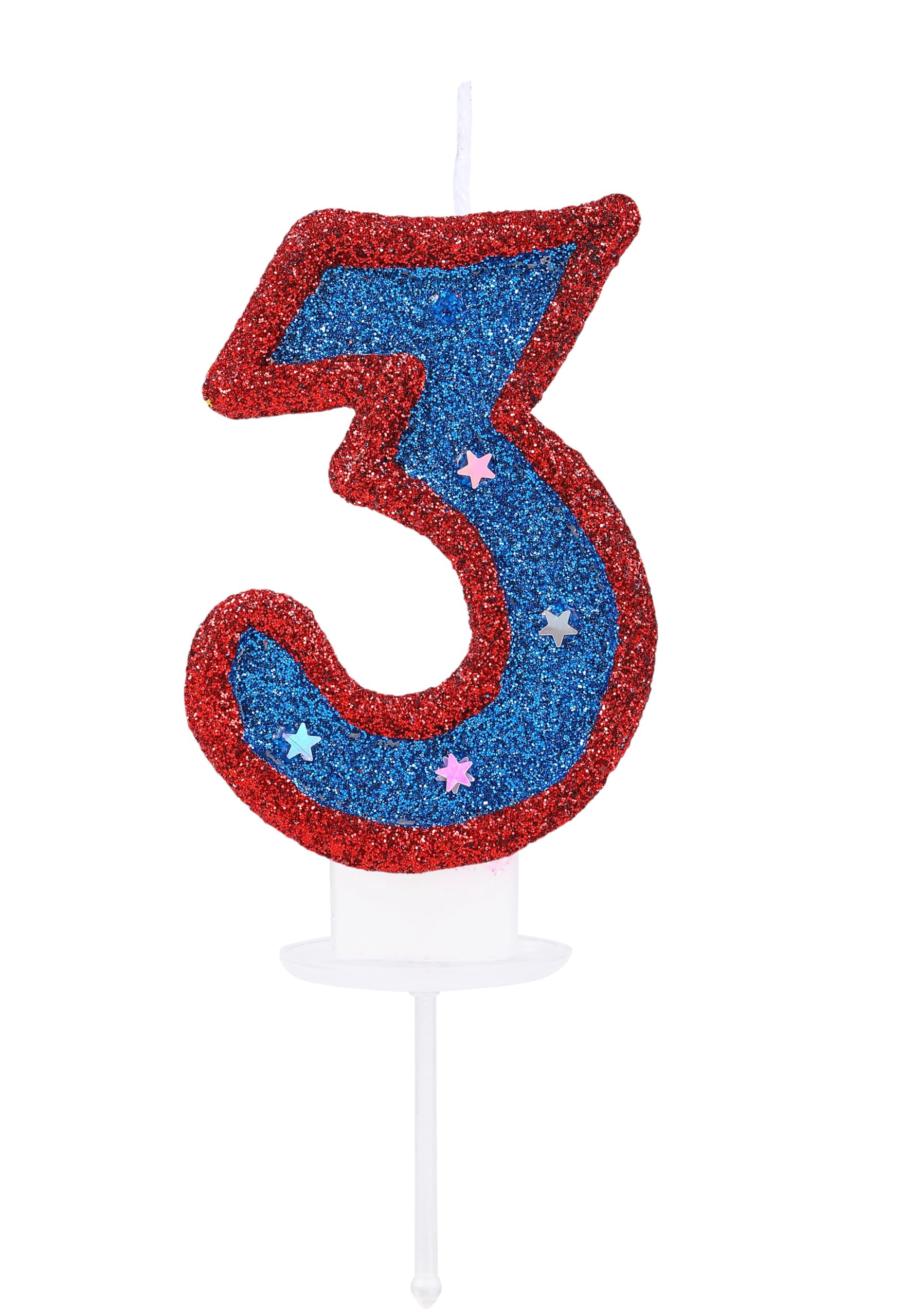 Kinsynko Number 3 Candle Birthday Boy Girl 3rd Birthday Cake Topper ...
