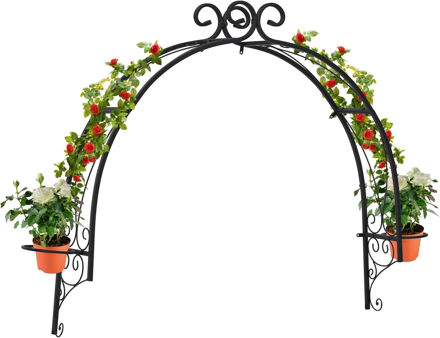 Kintness Steel Garden Window Trellis Arch - Wall-Mounted Garden Arbor ...