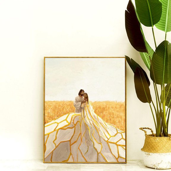 Kintsugi Christ Restoration Poster, Unframed Canvas 16x20in