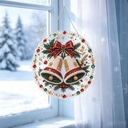 Kintsugi Fabric Art Kit, 9.8 inch Kinusaga Fabric Art Kit, DlY Christmas Santa Pearl Bead Painting Kit, Fabric Art Kit Hanging Ornament, for Holiday Gift, Home Decor