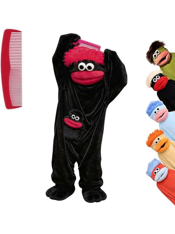 Big Mouth Monster Pajamas Onesie, Funny Plush Halloween Costume for Adults, Matching Family Outfits for Couples and Family Groups