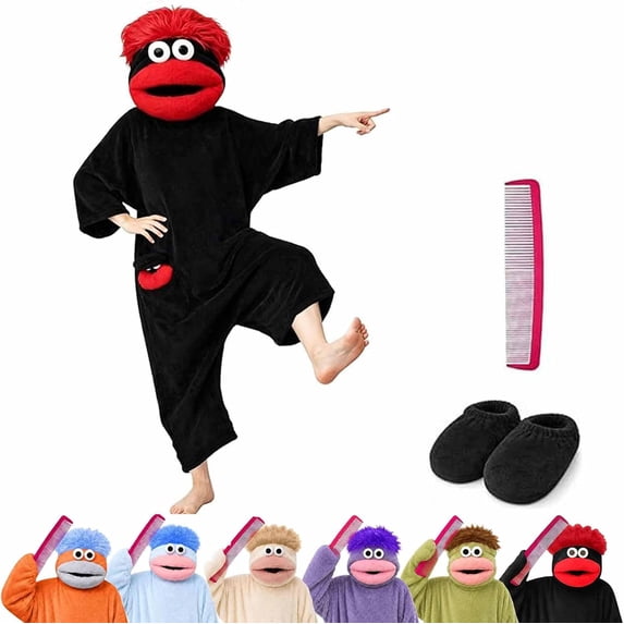Kintue Goofy Monster Onesie Adult, Plush Halloween Pajamas with Big Mouth Design, Warm Matching Family Pajamas for Couples and Friends