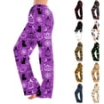 thumbnail image 1 of Kintue Halloween Pajamas Pants for Women, Cute Bat Print Pajamas, Wide Leg Pants Loose Fit Loungewear Bottoms, Fall Sleepwear, 1 of 7