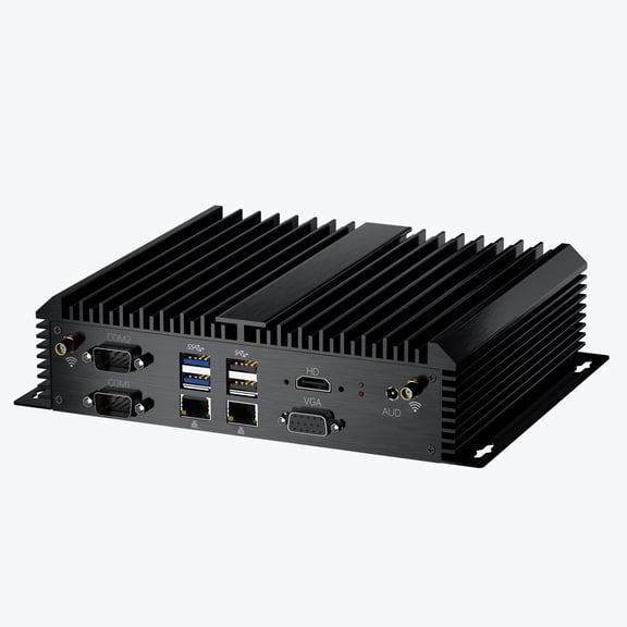 Kinupute Industrial Mini PC, Fanless Desktop Computer Core i7-8550U 1.8-4.0GHz, Win-11 Pro, 8G DDR4 RAM, 256G SSD, VGA/HDMI 4K@60Hz, 2x2.5G LAN Ports, 6xCOM RS232, 4G Module Slot, WiFi6/BT5.2