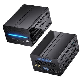 Kinupute Mini AI Server PC, Desktop Gaming Computer Ryzen 7 9800X3D, 16G DDR5, 512G M.2 PCIE4.0 SSD, Win-11 Pro, GeForce RTX5060 8G, Six Display, HDMI/DP/Dual Type-C, 8K, Dual 2.5G LAN, WiFi7