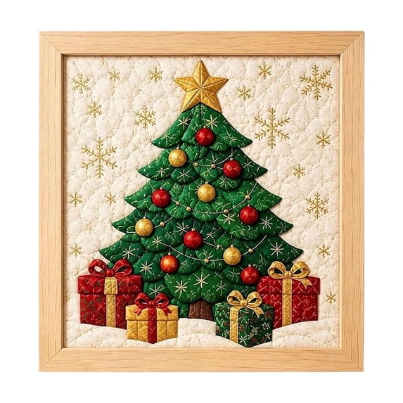 Kingfansion Fabric Art Kit, DIY 3D Christmas Fabric Poke Art Kit for Adults, Premium No-Sew Mosaic Wall Art & Craft Kits with Frame & Tools, Relaxing Handmade Art Project Gifts for Beginner