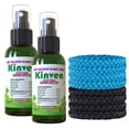 thumbnail image 1 of Kinven Bracelets and Spray Pack for Mosquito - 2 x 2oz Spray Bottle + 8 Bracelets, Light Blue/Black, Great Looking, Insect Wristband & Spray, Waterproof, Indoor Outdoor Protection for Adults & Kids, 1 of 6