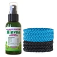 thumbnail image 1 of Kinven Bracelets and Spray Pack for Mosquito - 2oz Bottle + 6 Bracelets, Light Blue/Black, Great Looking and Natural, Insect Wristband & Spray, Waterproof, Indoor Outdoor Protection for Adults & Kids, 1 of 5