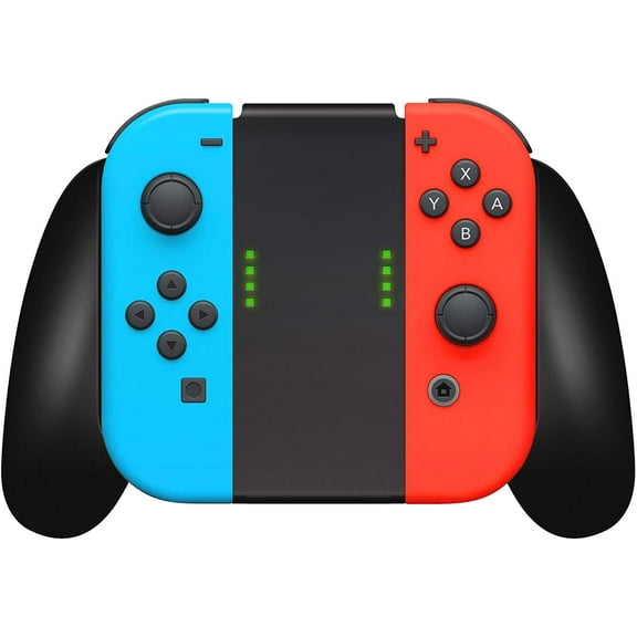 Kinvoca Portable Joycon Charger Dock with Cable and Battery Indicators Charging Grip, Black