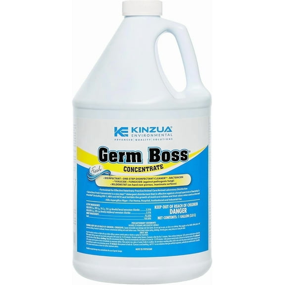 Kinzua Environmental Germ Boss Multipurpose Disinfectant Cleaner & Deodorizer, Fresh Scent, Industrial Strength, All-Purpose Household Cleaner for Commercial and Residential Use - 1 Gallon