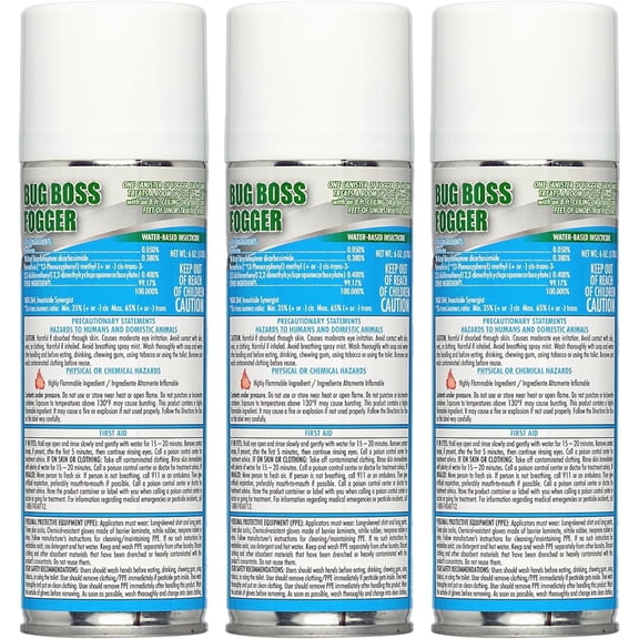 Kinzua Environmental Insect Fogger, Mosquito, Cockroach, Ant, Spider & More, Non-Staining, 6oz, Pack of 3