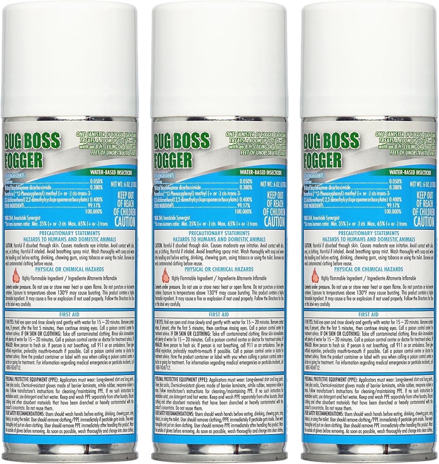 Kinzua Environmental Insect Fogger, Mosquito, Cockroach, Ant, Spider & More, Non-Staining, 6oz, Pack of 3