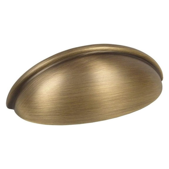 KioJJp 25 Pack 783BAB Brushed Antique Brass Cabinet Hardware Bin Cup Drawer Cup Pull - 3" Inch (76mm) Hole Centers