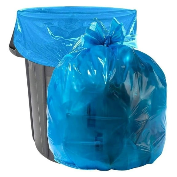 KioJJp 30-40 Gallon Recycling Trash Bags  1.2 Mil Blue Garbage Bag Liners  33 x 46 (100 Count)