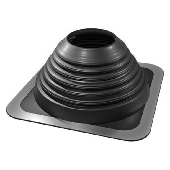 KioJJp #7 (DFE107B) Square Black EPDM Flexible Pipe Flashing, Roof Jack, Pipe Boot Flashing (for OD Pipe Sizes 6" - 12")