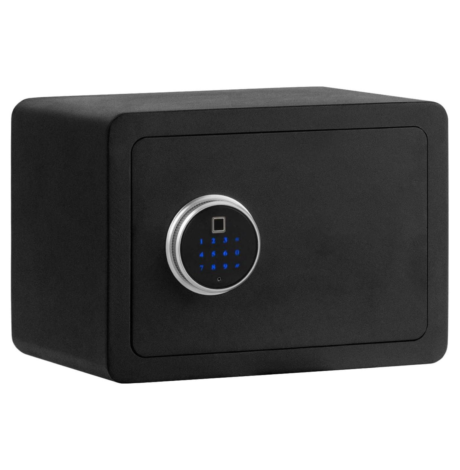 KioJJp Fingerprint Safe Box, Security Box w/Inner LED Light for Home & Office to Store Cash Jewelry Valuables, 2-Layer Security Safe Deposit Box w/2 Override Keys, 0.5 Cubic Feet