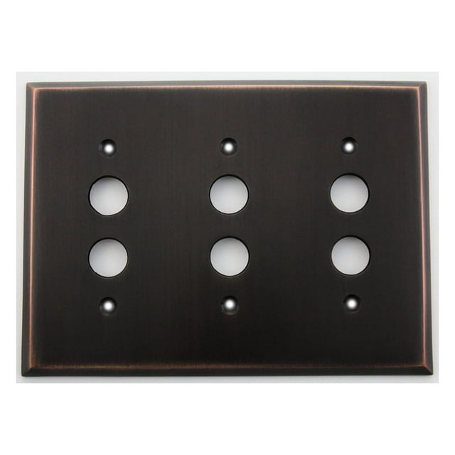 KioJJp Oil Rubbed Bronze 3 Gang Push Button Light Switch Switchplate