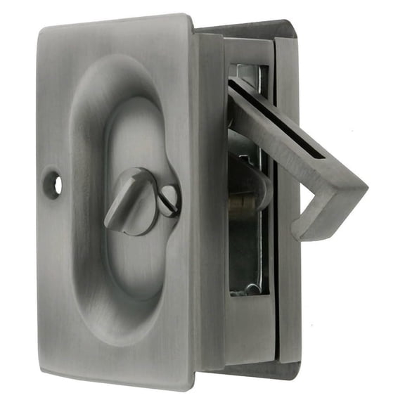 KioJJp Pocket Door Privacy Lock Set, Antique Pewter