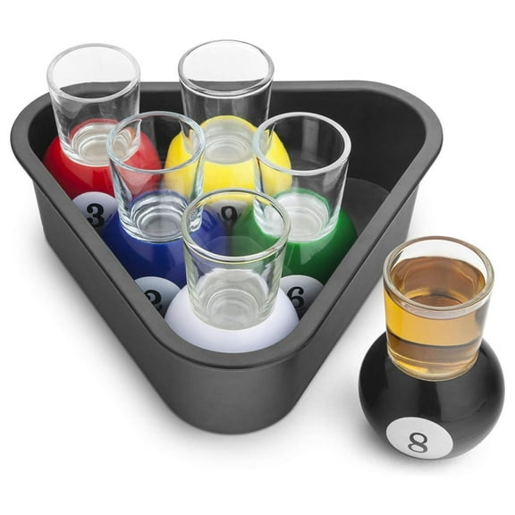 KioJJp Pool Shots, Set of 6 with Rack Tray (FTA1836)