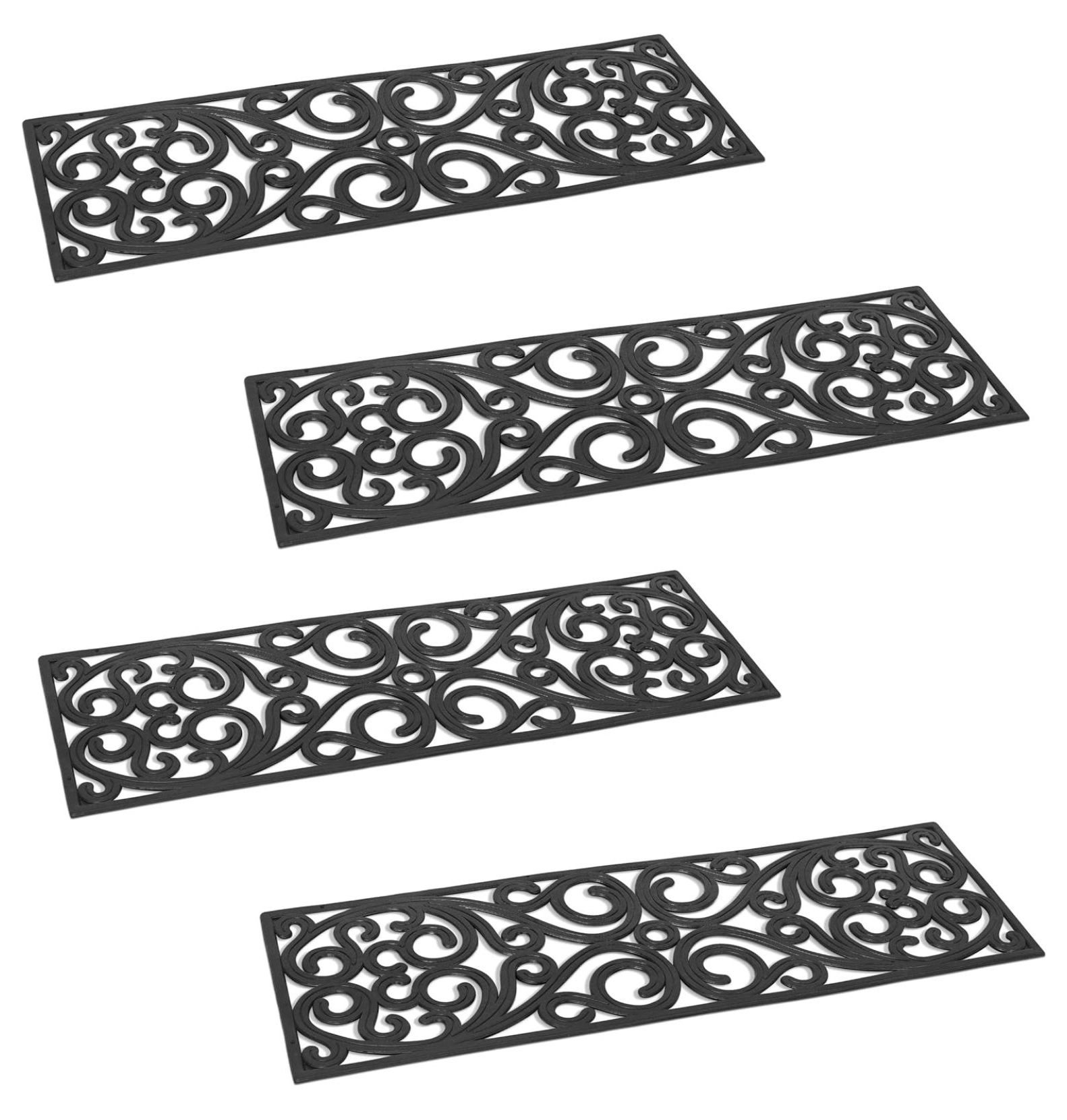 KioJJp Rubber stair treads for outdoors 10" x 30" 4 pack