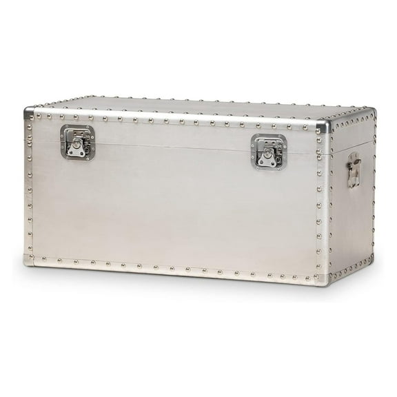 KioJJp Serge Silver Metal Storage Trunk