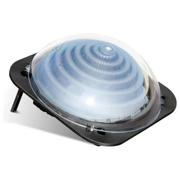 KioJJp Solar Pool Heater, Dome Swimming Pool Water Warmer Equipment w/Protective Lid & Hoses, Pool Heater for above Ground Swimming Pool